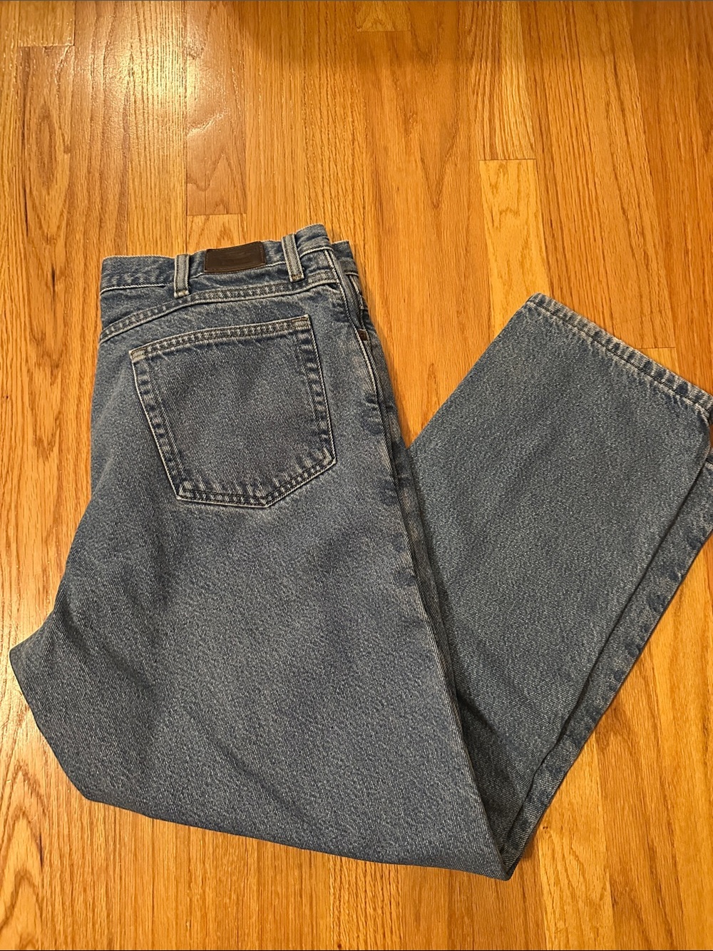 L.L. Bean Men's Relaxed Jeans in Medium Blue Denim